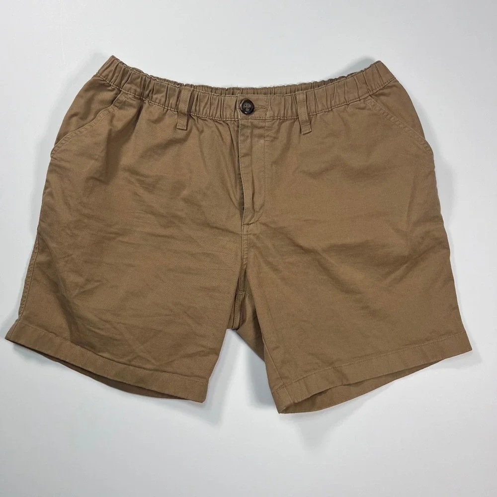 Chubbies Originals Shorts Mens Large Tan Khaki 7 Inch Inseam Stretch Chino Twill - Picture 1 of 10